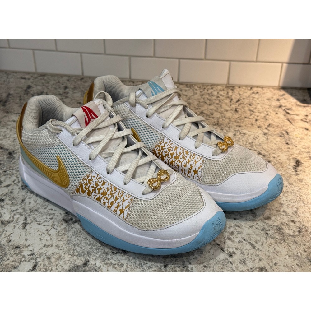 Nike Ja 1 Chinese New Year Men Size 12 White Royal Gold Excellent FV1290-100